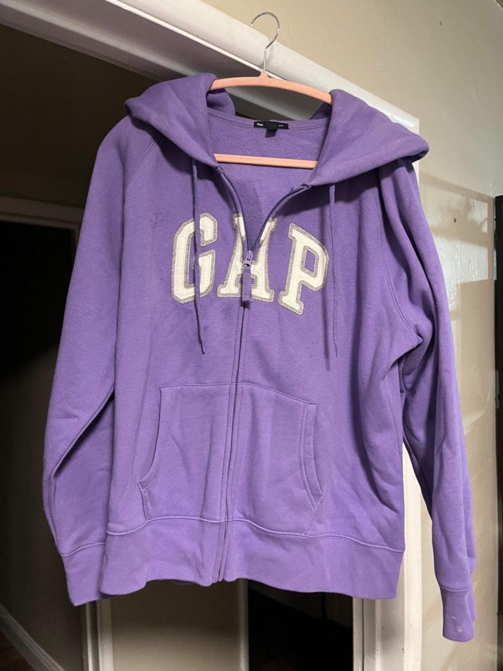 GAP Purple Zip-Up Hoodie, women xxl